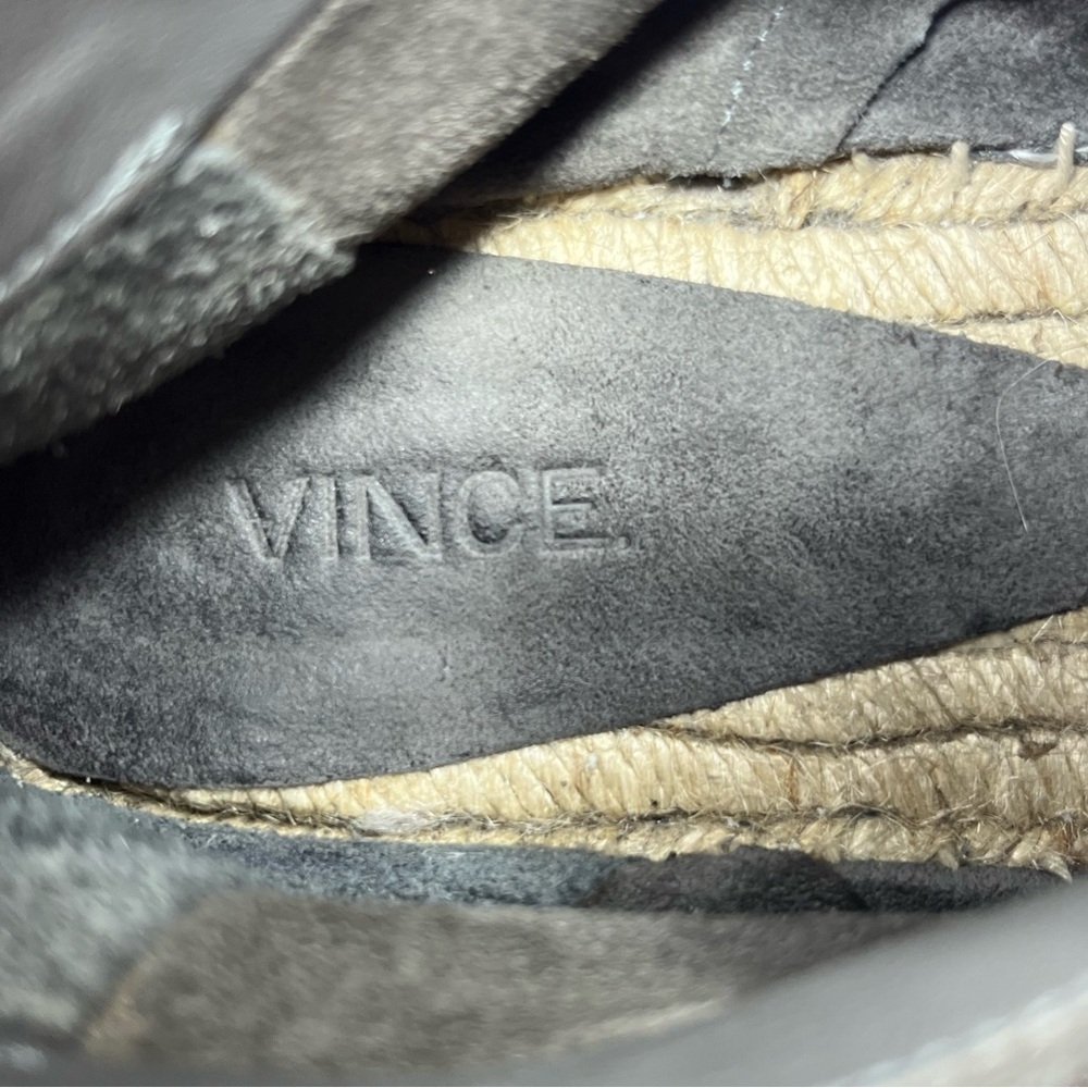 Vince Ronan Suede Slip/Pull On Espadrille Flat Ankle Booties Women’s 8 Gray Boho - Picture 9 of 12